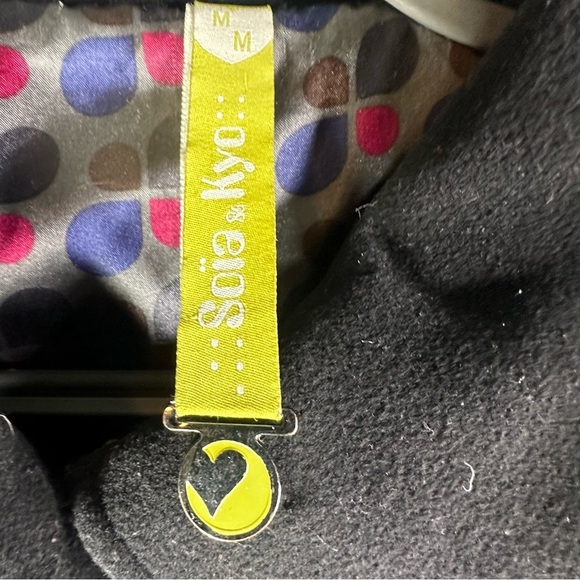 Soia & Kyo Black Shawl Collar Short Long Wool Blend Coat M - Picture 7 of 12